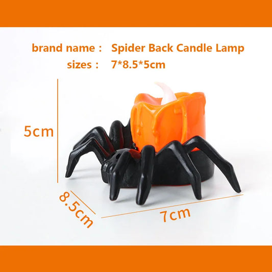 1 pz Decorazioni di Halloween LED Candela Luce Plastica Ragno Zucca Lampada per Casa Bar Casa Stregata Decorazione per Feste di Halloween
